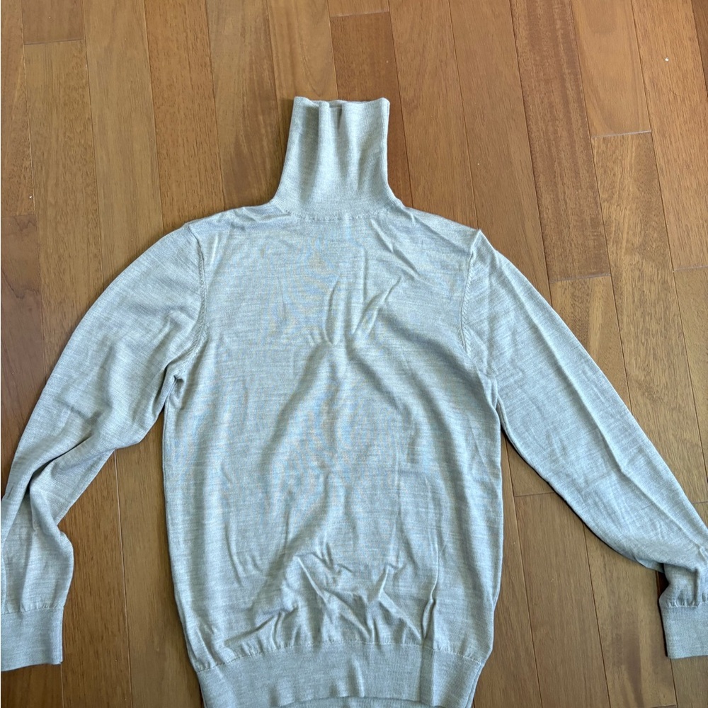 H&M Men's Cream Merino Turtleneck Sweater